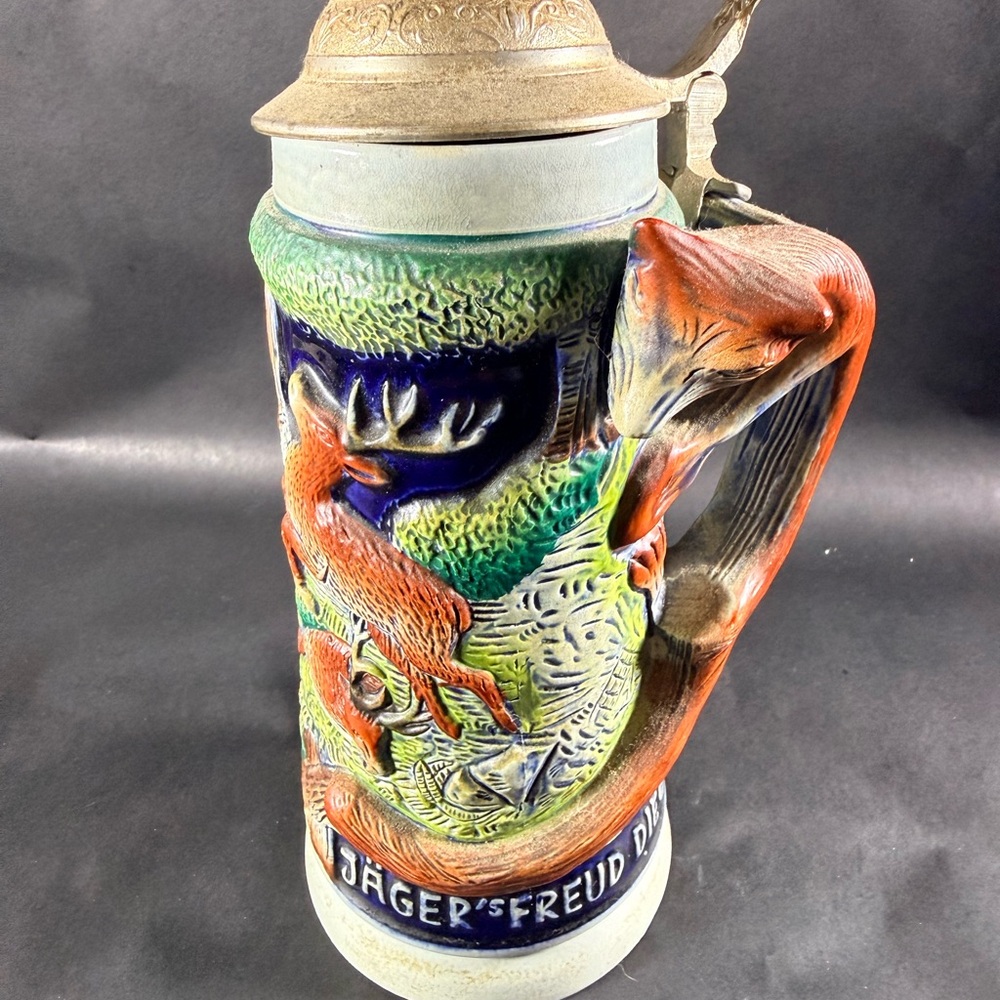 Vintage German Fox Hunt Beer Stein‎ (Jägerfreude motif)